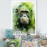 Verdant Greens Depict Orangutans= - Green Orangutan Wall Art