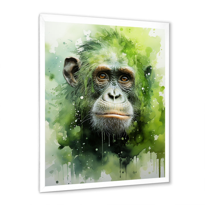 Verdant Greens Depict Orangutans= - Green Orangutan Wall Art