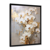 Minimalism Beige And Gold Orchids IV - Floral Canvas Wall Art