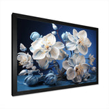 White And Blue Orchids Petals Of Serenity - Floral Canvas Wall Art