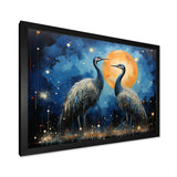 Moonlight Celestial Wanderers Ostriches - Ostriches Living Room Wall Art