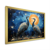 Moonlight Celestial Wanderers Ostriches - Ostriches Living Room Wall Art