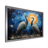 Moonlight Celestial Wanderers Ostriches - Ostriches Living Room Wall Art