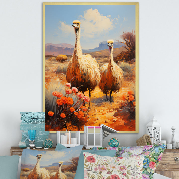 Desert Nomads Ostriches - Ostriches Bedroom Wall Art