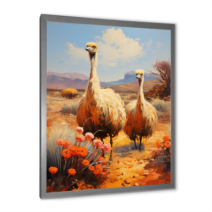 Desert Nomads Ostriches - Ostriches Bedroom Wall Art