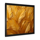 Golden Feathers - Feathers Canvas Wall Art
