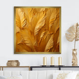 Golden Feathers - Feathers Canvas Wall Art