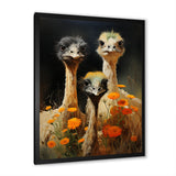 Ostriches Family Graceful Grazers - Ostriches Wall Decor