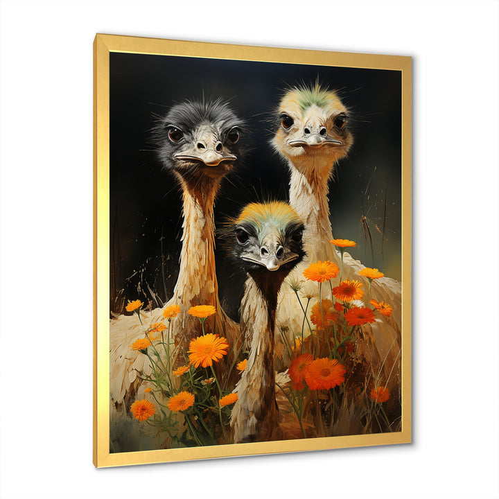 Ostriches Family Graceful Grazers - Ostriches Wall Decor