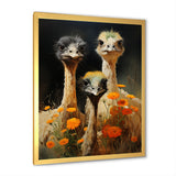 Ostriches Family Graceful Grazers - Ostriches Wall Decor