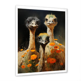 Ostriches Family Graceful Grazers - Ostriches Wall Decor