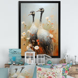 Ostriches Couple Graceful Shadows - Ostriches Wall Decor
