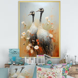 Ostriches Couple Graceful Shadows - Ostriches Wall Decor