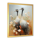 Ostriches Couple Graceful Shadows - Ostriches Wall Decor