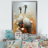 Ostriches Couple Graceful Shadows - Ostriches Wall Decor