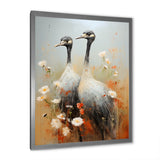 Ostriches Couple Graceful Shadows - Ostriches Wall Decor
