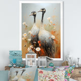 Ostriches Couple Graceful Shadows - Ostriches Wall Decor