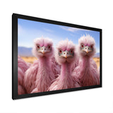 Pink Ostriches Mirage Portrait - Ostriches Wall Art Prints