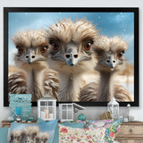 Monochrome Ostrich Mirage - Beige Ostriches Wall Art