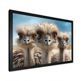 Monochrome Ostrich Mirage - Beige Ostriches Wall Art