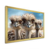 Monochrome Ostrich Mirage - Beige Ostriches Wall Art