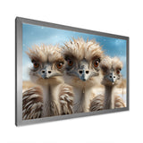 Monochrome Ostrich Mirage - Beige Ostriches Wall Art