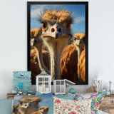 Ostrich Elysium Portrait - Ostriches Bedroom Wall Art