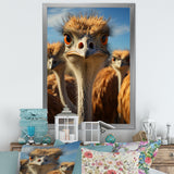 Ostrich Elysium Portrait - Ostriches Bedroom Wall Art