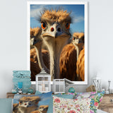 Ostrich Elysium Portrait - Ostriches Bedroom Wall Art