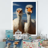 Ostrich Harmony Portrait - Ostriches Canvas Wall Art