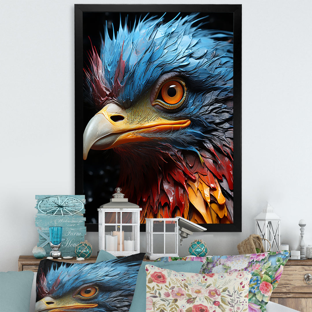 Blue Ostrich Mosaic - Ostriches Wall Decor
