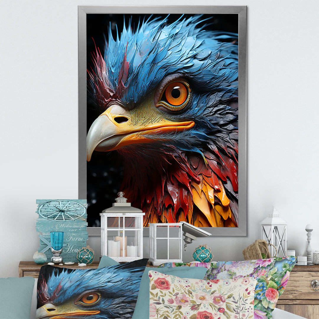 Blue Ostrich Mosaic - Ostriches Wall Decor