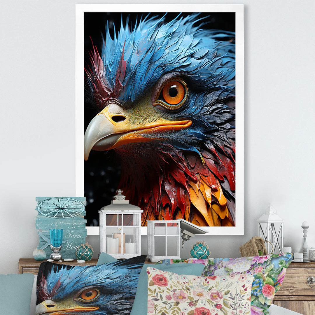 Blue Ostrich Mosaic - Ostriches Wall Decor