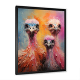 Ostrich Whimsy Portraits - Multi-Color Ostriches Wall Art