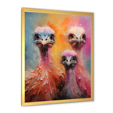 Ostrich Whimsy Portraits - Multi-Color Ostriches Wall Art