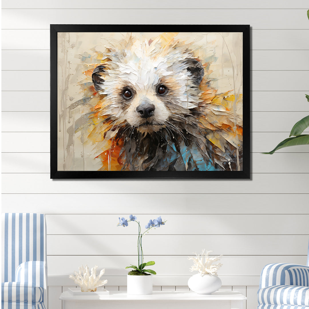 Otter Playfulness Portrait - Otter Framed Canvas Art