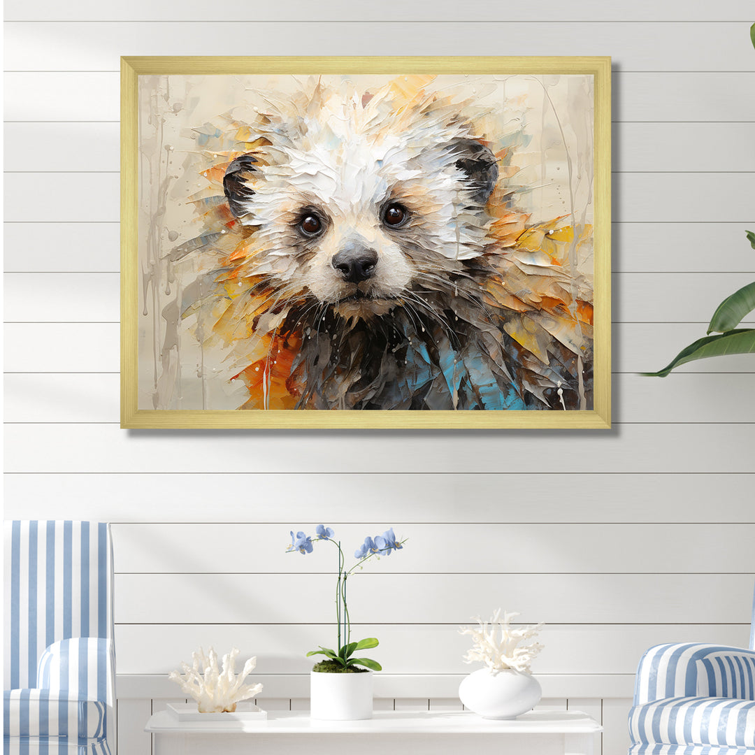 Otter Playfulness Portrait - Otter Framed Canvas Art