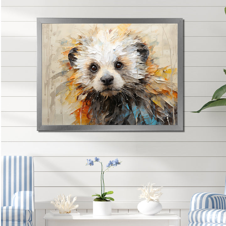 Otter Playfulness Portrait - Otter Framed Canvas Art