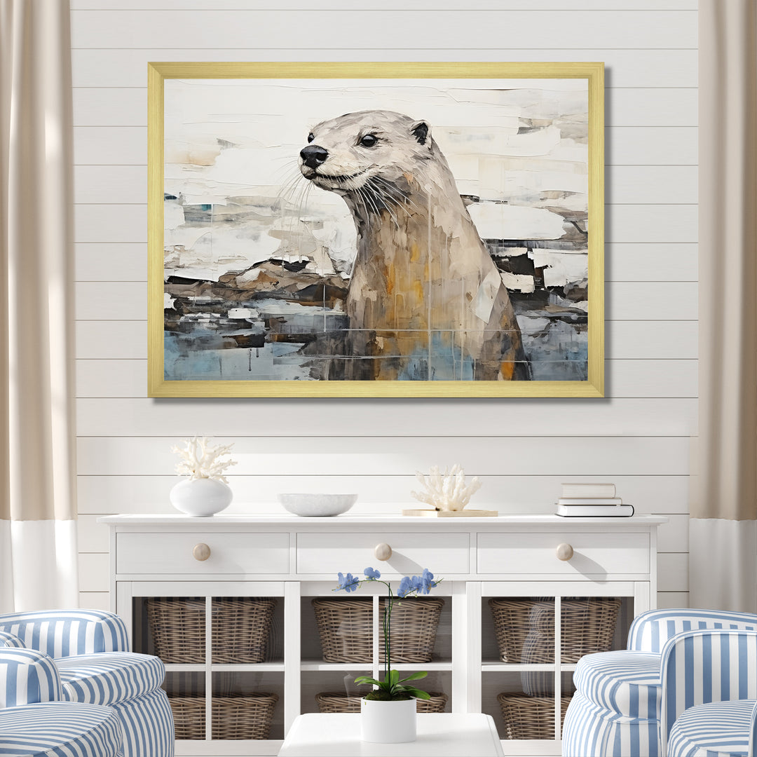 Otter Playfulness Magic - Otter Large Canvas Wall Art