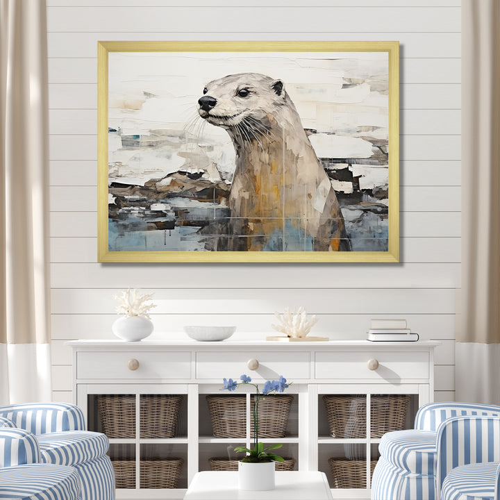 Otter Playfulness Magic - Otter Large Canvas Wall Art