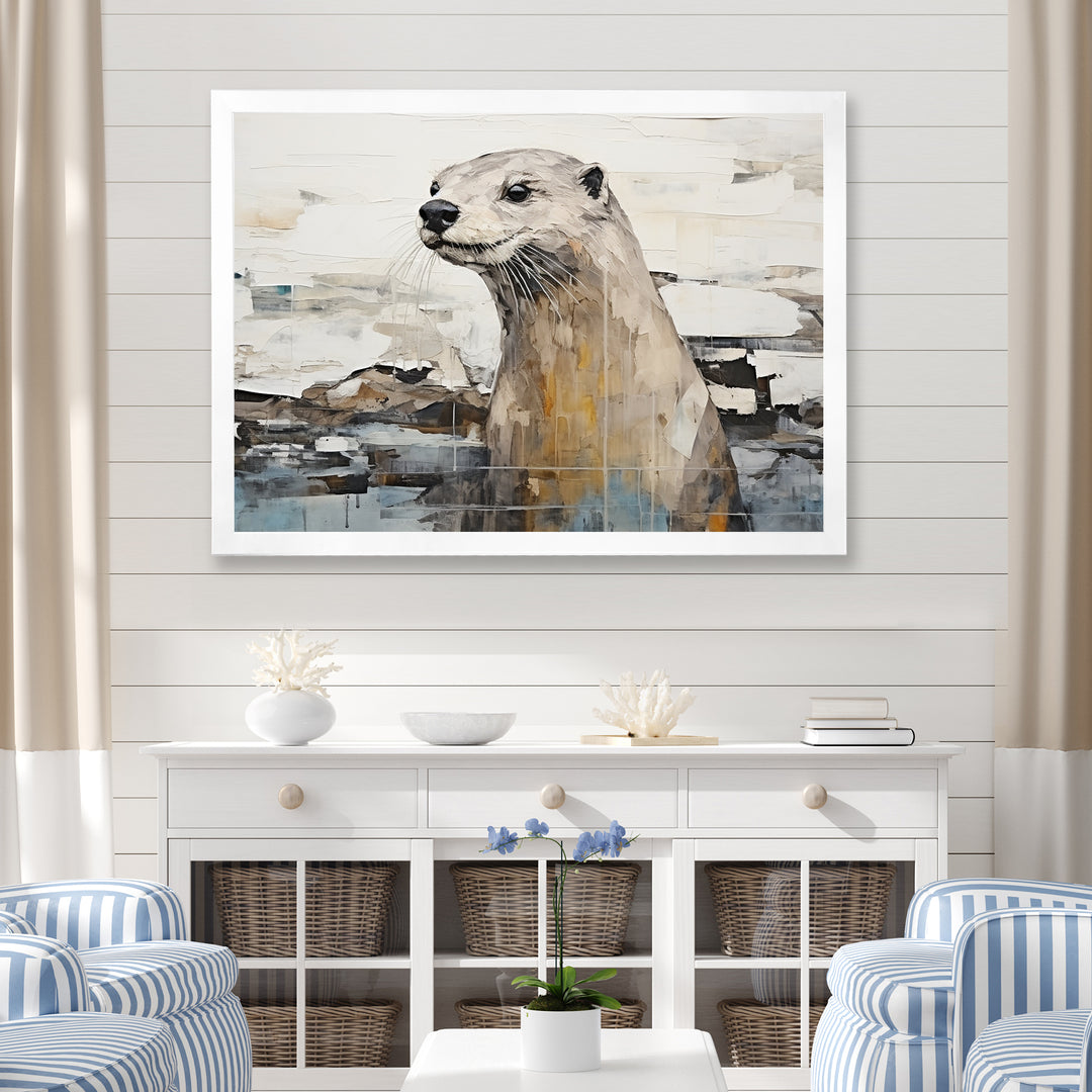 Otter Playfulness Magic - Otter Large Canvas Wall Art