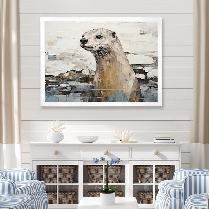 Otter Playfulness Magic - Otter Large Canvas Wall Art