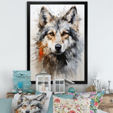 Curious Wolf Portrait - Wolf Living Room Wall Art