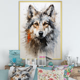 Curious Wolf Portrait - Wolf Living Room Wall Art