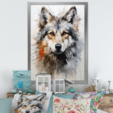 Curious Wolf Portrait - Wolf Living Room Wall Art