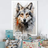 Curious Wolf Portrait - Wolf Living Room Wall Art