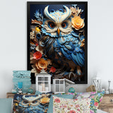 Mysterious Owl Blooms - Owl Bedroom Wall Art