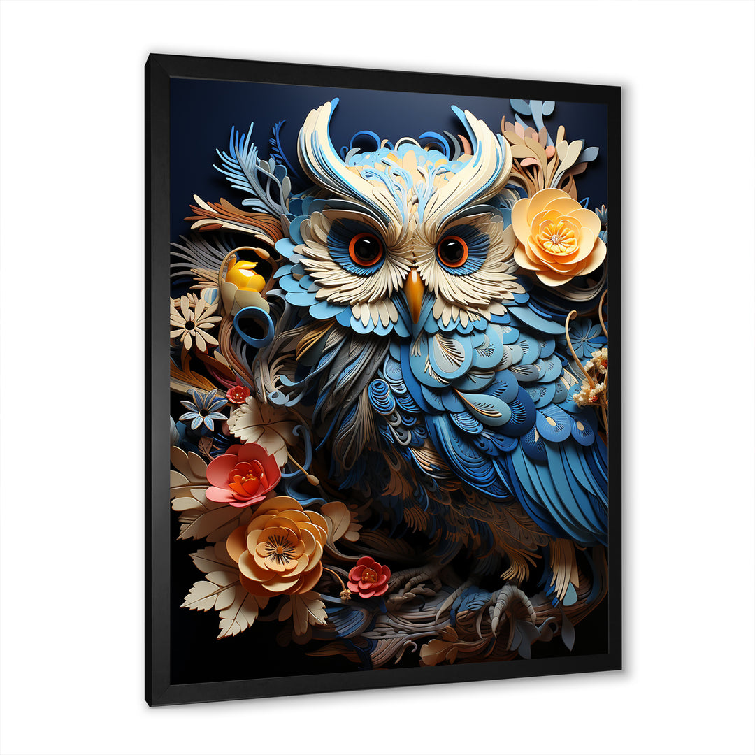 Mysterious Owl Blooms - Owl Bedroom Wall Art