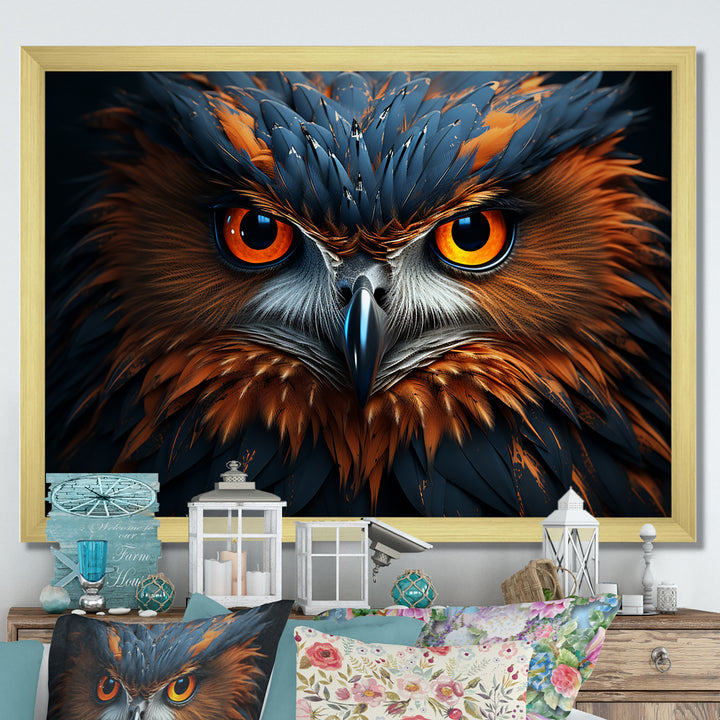 Owls Wisdom Portrait - Owl Canvas Wall Art