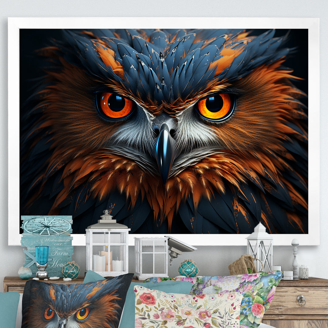 Owls Wisdom Portrait - Owl Canvas Wall Art